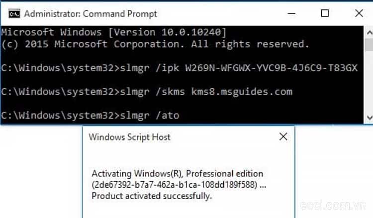 Kích hoạt Win 11 CMD thành công